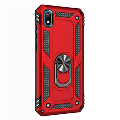 Funda Bumper Silicona y Plastico Mate Carcasa con Magnetico Anillo de dedo Soporte para Huawei Honor Play 8 Rojo