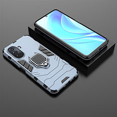 Funda Bumper Silicona y Plastico Mate Carcasa con Magnetico Anillo de dedo Soporte para Huawei Nova Y70 Plus Azul