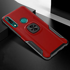 Funda Bumper Silicona y Plastico Mate Carcasa con Magnetico Anillo de dedo Soporte para Huawei P Smart Z Rojo