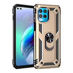 Funda Bumper Silicona y Plastico Mate Carcasa con Magnetico Anillo de dedo Soporte para Motorola Moto Edge S 5G Oro