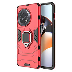 Funda Bumper Silicona y Plastico Mate Carcasa con Magnetico Anillo de dedo Soporte para OnePlus Ace 2 Pro 5G Rojo