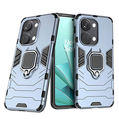 Funda Bumper Silicona y Plastico Mate Carcasa con Magnetico Anillo de dedo Soporte para OnePlus Nord 3 5G Azul