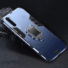 Funda Bumper Silicona y Plastico Mate Carcasa con Magnetico Anillo de dedo Soporte para OnePlus Nord Azul