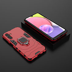 Funda Bumper Silicona y Plastico Mate Carcasa con Magnetico Anillo de dedo Soporte para Samsung Galaxy A13 5G Rojo