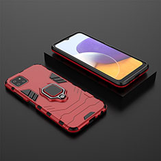 Funda Bumper Silicona y Plastico Mate Carcasa con Magnetico Anillo de dedo Soporte para Samsung Galaxy A22 5G Rojo