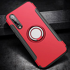 Funda Bumper Silicona y Plastico Mate Carcasa con Magnetico Anillo de dedo Soporte para Xiaomi Mi 9 Pro 5G Rojo