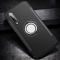 Funda Bumper Silicona y Plastico Mate Carcasa con Magnetico Anillo de dedo Soporte para Xiaomi Mi 9 SE Negro