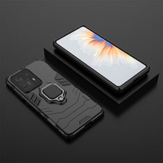 Funda Bumper Silicona y Plastico Mate Carcasa con Magnetico Anillo de dedo Soporte para Xiaomi Mi Mix 4 5G Negro
