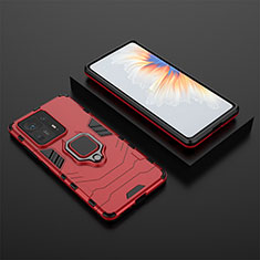 Funda Bumper Silicona y Plastico Mate Carcasa con Magnetico Anillo de dedo Soporte para Xiaomi Mi Mix 4 5G Rojo