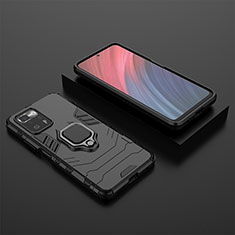 Funda Bumper Silicona y Plastico Mate Carcasa con Magnetico Anillo de dedo Soporte para Xiaomi Poco X3 GT 5G Negro