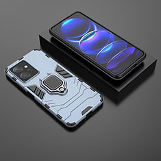Funda Bumper Silicona y Plastico Mate Carcasa con Magnetico Anillo de dedo Soporte para Xiaomi Redmi Note 12 4G Azul