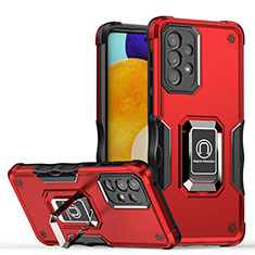 Funda Bumper Silicona y Plastico Mate Carcasa con Magnetico Anillo de dedo Soporte QW1 para Samsung Galaxy A33 5G Rojo