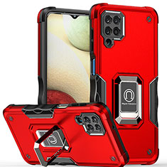 Funda Bumper Silicona y Plastico Mate Carcasa con Magnetico Anillo de dedo Soporte QW1 para Samsung Galaxy M53 5G Rojo