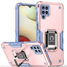 Funda Bumper Silicona y Plastico Mate Carcasa con Magnetico Anillo de dedo Soporte QW1 para Samsung Galaxy M53 5G Rosa