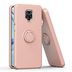 Funda Bumper Silicona y Plastico Mate Carcasa con Magnetico Anillo de dedo Soporte QW1 para Xiaomi Redmi Note 9 Pro Max Oro Rosa