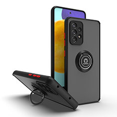 Funda Bumper Silicona y Plastico Mate Carcasa con Magnetico Anillo de dedo Soporte QW2 para Samsung Galaxy A52 5G Rojo y Negro