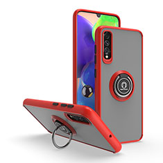 Funda Bumper Silicona y Plastico Mate Carcasa con Magnetico Anillo de dedo Soporte QW2 para Samsung Galaxy A70 Rojo