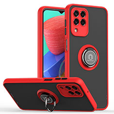 Funda Bumper Silicona y Plastico Mate Carcasa con Magnetico Anillo de dedo Soporte QW2 para Samsung Galaxy M33 5G Rojo