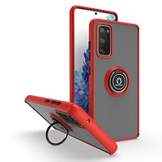 Funda Bumper Silicona y Plastico Mate Carcasa con Magnetico Anillo de dedo Soporte QW2 para Samsung Galaxy S20 FE 5G Rojo