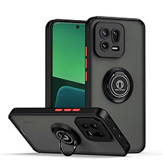 Funda Bumper Silicona y Plastico Mate Carcasa con Magnetico Anillo de dedo Soporte QW2 para Xiaomi Mi 13 Pro 5G Rojo y Negro