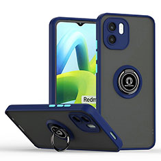 Funda Bumper Silicona y Plastico Mate Carcasa con Magnetico Anillo de dedo Soporte QW2 para Xiaomi Poco C50 Azul