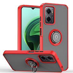 Funda Bumper Silicona y Plastico Mate Carcasa con Magnetico Anillo de dedo Soporte QW2 para Xiaomi Redmi 10 5G Rojo