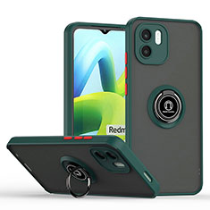 Funda Bumper Silicona y Plastico Mate Carcasa con Magnetico Anillo de dedo Soporte QW2 para Xiaomi Redmi A1 Verde Noche