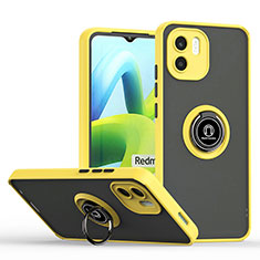 Funda Bumper Silicona y Plastico Mate Carcasa con Magnetico Anillo de dedo Soporte QW2 para Xiaomi Redmi A2 Plus Amarillo