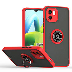 Funda Bumper Silicona y Plastico Mate Carcasa con Magnetico Anillo de dedo Soporte QW2 para Xiaomi Redmi A2 Rojo