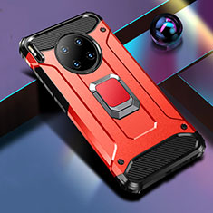 Funda Bumper Silicona y Plastico Mate Carcasa con Magnetico Anillo de dedo Soporte R01 para Huawei Mate 30 Pro Rojo