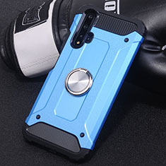 Funda Bumper Silicona y Plastico Mate Carcasa con Magnetico Anillo de dedo Soporte R01 para Huawei Nova 5 Azul Cielo