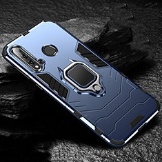 Funda Bumper Silicona y Plastico Mate Carcasa con Magnetico Anillo de dedo Soporte R01 para Huawei Nova 5i Azul