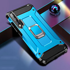Funda Bumper Silicona y Plastico Mate Carcasa con Magnetico Anillo de dedo Soporte R01 para Huawei Nova 6 5G Azul