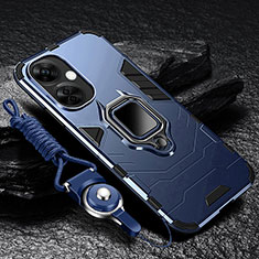 Funda Bumper Silicona y Plastico Mate Carcasa con Magnetico Anillo de dedo Soporte R01 para OnePlus Nord N30 5G Azul