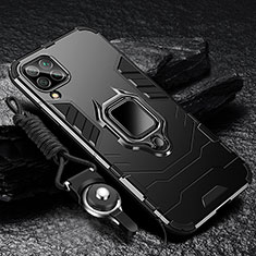 Funda Bumper Silicona y Plastico Mate Carcasa con Magnetico Anillo de dedo Soporte R01 para Samsung Galaxy M53 5G Negro