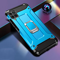 Funda Bumper Silicona y Plastico Mate Carcasa con Magnetico Anillo de dedo Soporte R02 para Huawei Nova 6 SE Azul Cielo