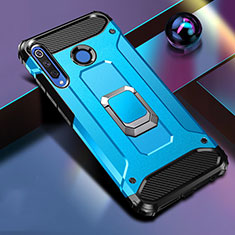 Funda Bumper Silicona y Plastico Mate Carcasa con Magnetico Anillo de dedo Soporte R02 para Huawei P30 Lite Azul Cielo