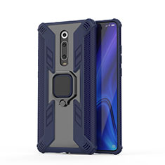 Funda Bumper Silicona y Plastico Mate Carcasa con Magnetico Anillo de dedo Soporte R03 para Xiaomi Redmi K20 Pro Azul