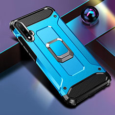 Funda Bumper Silicona y Plastico Mate Carcasa con Magnetico Anillo de dedo Soporte R05 para Huawei Nova 5 Pro Azul Cielo