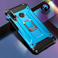 Funda Bumper Silicona y Plastico Mate Carcasa con Magnetico Anillo de dedo Soporte R05 para Huawei P20 Lite (2019) Azul Cielo