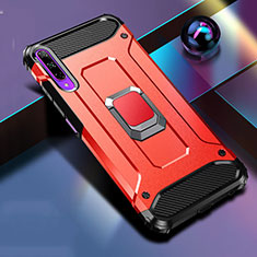 Funda Bumper Silicona y Plastico Mate Carcasa con Magnetico Anillo de dedo Soporte S01 para Huawei Honor 9X Pro Rojo