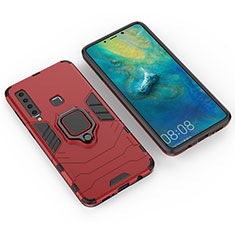 Funda Bumper Silicona y Plastico Mate Carcasa con Magnetico Anillo de dedo Soporte S01 para Samsung Galaxy A9 (2018) A920 Rojo