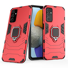 Funda Bumper Silicona y Plastico Mate Carcasa con Magnetico Anillo de dedo Soporte S01 para Samsung Galaxy M23 5G Rojo