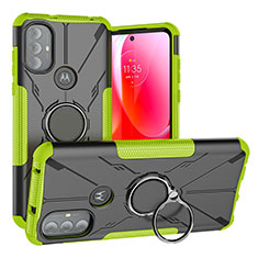 Funda Bumper Silicona y Plastico Mate Carcasa con Magnetico Anillo de dedo Soporte S02 para Motorola Moto G Play (2023) Verde