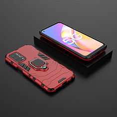 Funda Bumper Silicona y Plastico Mate Carcasa con Magnetico Anillo de dedo Soporte S02 para OnePlus Nord N200 5G Rojo