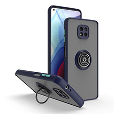 Funda Bumper Silicona y Plastico Mate Carcasa con Magnetico Anillo de dedo Soporte S04 para Motorola Moto G Power (2021) Azul