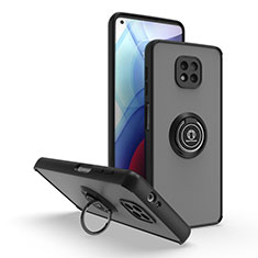 Funda Bumper Silicona y Plastico Mate Carcasa con Magnetico Anillo de dedo Soporte S04 para Motorola Moto G Power (2021) Negro