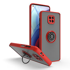 Funda Bumper Silicona y Plastico Mate Carcasa con Magnetico Anillo de dedo Soporte S04 para Motorola Moto G Power (2021) Rojo