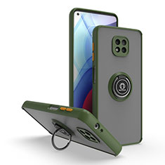Funda Bumper Silicona y Plastico Mate Carcasa con Magnetico Anillo de dedo Soporte S04 para Motorola Moto G Power (2021) Verde