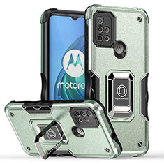 Funda Bumper Silicona y Plastico Mate Carcasa con Magnetico Anillo de dedo Soporte S05 para Motorola Moto G10 Verde